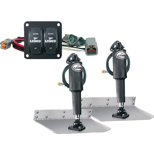 Lenco 12" x 12" Trim Tab Kit w/Double Rocker Swtch 15103-104 - main